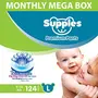Supples Baby Diaper Pants Monthly Mega-Box Large 124 Count & Supples Baby Wet Wipes with Aloe Vera and Vitamin E - 72 Wipes/Pack (Pack of 3), 2 image