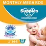 Supples Baby Diaper Pants Monthly Mega-Box Medium 144 Count - Solimo 2 Ply Facial Tissues Carton Box - 100 Pulls (Pack of 4), 2 image