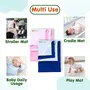 OYO BABY Waterproof Sheet Extra Absorbent Fastest Dry Sheet for Baby Anti-Piling Fleece Baby Bed Protector Medium Size 70x100cm Pack of 3 Salmon Rose Royal Blue & Peach, 4 image