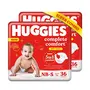 Huggies Complete Comfort Dry Tape Newborn - Small (NB-S) Size Baby Tape Diapers Combo Pack of 2 36 count per pack 72 count & Mamaearth Mineral Based Sunscreen Baby Lotion SPF 20+ - 100ml, 2 image