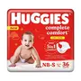 Huggies Complete Comfort Dry Tape Newborn - Small (NB-S) Size Baby Tape Diapers 36 count & Mamaearth Deeply nourishing natural baby wash (400 ml 0-5 Yrs), 2 image