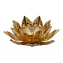 DreamKraft Brass Lotus Kuber Diya with Glass Base for Puja Home Decor Standard Gold