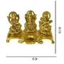 DreamKraft Metal Gold Plated Lakshmi Saraswati Ganesh with Deepak for Pooja and Festive Decoration Standard Gold, 5 image