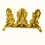 DreamKraft Metal Gold Plated Lakshmi Saraswati Ganesh with Deepak for Pooja and Festive Decoration Standard Gold, 4 image