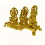 DreamKraft Metal Gold Plated Lakshmi Saraswati Ganesh with Deepak for Pooja and Festive Decoration Standard Gold, 3 image