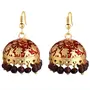 Spargz Women's Meenakari Jhumki Traditional Handcrafted Fashion Earrings And Red