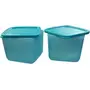Tupperware Cubix Plastic Fridge Container 1Litre Pack of 2 (Blue), 3 image