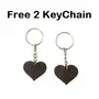 Webelkart Premium Our Happy Place Wooden Key Holder for Home and Office Decor with Free 2 Heart Shape Keychains for Keys (5 Hooks Brown), 6 image