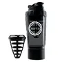 BOSTER RhinoX Gym Shaker 500 ML with Extra Compartment 100% Leakproof Ideal for Protein Preworkout and BCAAs BPA Free Material (Black), 5 image