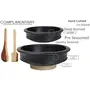 Craftsman Deep Burned Clay Handi/Pot for Cooking and Serving Combo 1 & 2 Liter, 2 image