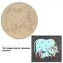 3Millions Pre Marked Kamdhenu Cow with Calf Design Round MDF Wooden Boards Base Laser Cutout for Art & Craft Painting Work Best Home Decor & Festival Decoration, 3 image