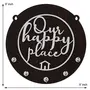 Webelkart Premium Our Happy Place Wooden Key Holder for Home and Office Decor with Free 2 Heart Shape Keychains for Keys (5 Hooks Brown), 3 image