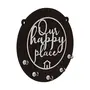 Webelkart Premium Our Happy Place Wooden Key Holder for Home and Office Decor with Free 2 Heart Shape Keychains for Keys (5 Hooks Brown), 4 image