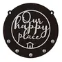 Webelkart Premium Our Happy Place Wooden Key Holder for Home and Office Decor with Free 2 Heart Shape Keychains for Keys (5 Hooks Brown), 2 image