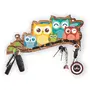 Webelkart Premium 'Owl Family' Decorative Wooden Printed Key Holder for Home Decor Key Hangers Keychain Holder Key Stand & Key Holder for Wall Owl Key Holder (25 cm 6 Hooks), 2 image
