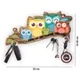 Webelkart Premium 'Owl Family' Decorative Wooden Printed Key Holder for Home Decor Key Hangers Keychain Holder Key Stand & Key Holder for Wall Owl Key Holder (25 cm 6 Hooks), 3 image