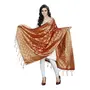 PERFECTBLUE Women's Kora Silk Banarasi Dupatta/Chunni Free Size Mustard, 2 image
