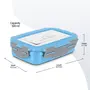 MILTON Steely Super Deluxe Insulated Inner Stainless Steel Big Tiffin Box 500 ml with Inner Stainless Steel Container 175 ml and Spoon Sky Blue | Kids Lunch Box | Easy to Carry | Easy to Clean, 7 image
