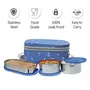 MILTON Corporate Lunch Stainless Steel Containers Set of 3 Blue, 3 image