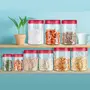 MILTON Vitro Plastic Pet Storage Jar and Container Set of 24 (6 pcs x 270 ml Each 6 pcs x 665 ml Each 6 pcs x 1.24 Ltrs Each 6 pcs x 1.85 Ltrs Each) Red Wine | Food Grade | Air Tight | BPA Free, 3 image