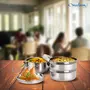 neelam Stainless Steel Four Compartment Tiffin Box with Lid Silver- 2100 ml, 4 image