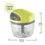 Milton Xpress Safe Chopper Big 610 ml Yellow | 3 Blades with Safety Cover for Effortlessly Chopping Vegetables and Fruits for Your Kitchen with Storage Lid | Onion | Chilly | Anti-Skid Bottom Grip, 5 image