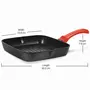 Milton Pro Cook Die Cast Aluminium Grill Pan 24 cm Black | Non Stick | Flame & Hot Plate Safe | Food Grade | Dishwasher Safe, 7 image