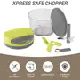 Milton Xpress Safe Chopper Big 610 ml Yellow | 3 Blades with Safety Cover for Effortlessly Chopping Vegetables and Fruits for Your Kitchen with Storage Lid | Onion | Chilly | Anti-Skid Bottom Grip, 2 image