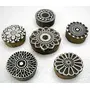Wholesale (Pack of 6) Round shaped floral designs wooden block stamps / Tattoo/ Indian Textile Printing Blocks, 2 image