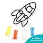 Imagimake Fleximos Rocket Peel & Stick Window Sticker  DIY Dotz Air Dry Clay Art Set  for Girls and Boys 3 Years+ (Rocket), 3 image