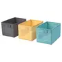 Ikea polyester Square Storage Box (Multicolour ; 18x27x17 cm ) - Pack of 3