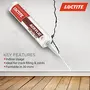 Loctite Acrylic sealant(White) Durable silicone sealant ideal for crack and joint filling in glasswoodceramicstonemarble etc dries in 30 mins Effectively locks out airdust and insects 280ml, 4 image