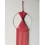 The Decor Hub Macrame Criss-Cross Wall Tapestry With Long Dangling Threads (Pink)