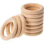 Craft House Round Wooden Rings Natural Smooth Unfinished Wood Circles For Art Compatible For Macrame/Crafts & Diy/Pendant Jewelry Making/Plant & Wall Hanging & Crafts Project (2.5 Inches/Set Of 10 Rings)