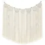 The Decor Hub Top Knot Macrame Wall Hanging Boho Tapestry Curtain Fringe Woven Bohemian Wall Decor Banne Decoration Ivory 47" L X 28" W