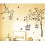 The Magic Makers Tree With Birds And Cages' Wall Sticker (Pvc Vinyl 30 Cm X 90 Cm Brown)