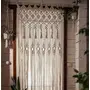 The Decor Hub Macrame Door Curtain | Large Wedding Backdrop Wall Hanging Tapestry White |Macrame Window Curtain Size (L 84 X W 40) Inches, 2 image