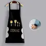 The Magic Makers Kitchen Apron With Front Pocket And Side Coral Velvet For Wiping Hands Towel Pvc Waterproof Unique Design Cooking Fits Men/Women Home Restaurant Black, 2 image