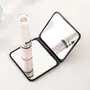 The Magic Makers Foldable Makeup Mirror Glass Pocket Mirror For Women Men Firls Vanity Mirror Portable Compact Size Mirror For Handbag Purse Black (Square Framed Tabletop Mount), 4 image