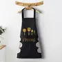 The Magic Makers Kitchen Apron With Front Pocket And Side Coral Velvet For Wiping Hands Towel Pvc Waterproof Unique Design Cooking Fits Men/Women Home Restaurant Black, 3 image