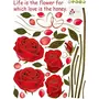 The Magic Makers Romantic Rose Flowers' Wall Sticker (Pvc Vinyl 50 Cm X 70 Cm Multicolour), 7 image