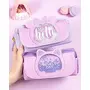 The Magic Makers 1Pc Pencil Case Large Capacity Stationery Bag Side Pockets Pouch With Zipper Closure Portable Makeup Case Cute For Students Girls Adults Office (Cat Purple), 6 image