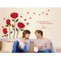 The Magic Makers Romantic Rose Flowers' Wall Sticker (Pvc Vinyl 50 Cm X 70 Cm Multicolour), 5 image