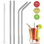 The Magic Makers Steel Straws For Drinking Straw Steel Straw For Kids With Straw Cleaning Brush Metal Straw Reusable Straw Straw For Kids Reusable Metallic Straw For Kids Smart Home Gadget Smart Gadgets Forhome, 7 image