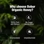 Dabur Organic Honey - 600g (Clip Jar) | 100% Pure | Raw Unfiltered Unprocessed Honey | NPOP Certified | World's No.1 Honey Brand with No Sugar Adulteration, 3 image