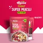 ALPINO Super Muesli Fruit and Nuts 400g - 67% Whole Grains 20% Dried Fruits & Nuts - Finest Nuts & Raisins No Sugar Infused Fruits - High in Protein Source of Fibre Vegan - Breakfast Cereal, 4 image