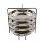MyNaksha Stainless Steel Thatte Idly Stand with Plates for Pressure Cooker/Idli Maker/Cooker - 4Plates (stand type)