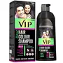 VIP 5 in 1 Hair Color Shampoo (400ml Bottle + 2 Sachets) (black) For Hairs Mustache Beard Chest & hands Ammonia Free Instant Hair Colour Can be Applied with Bare Wet hands