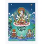 THANGKA PAINTING Thangka Canvas Painting | Lord Avalokiteshvara in Heaven | Buddhism Art| Traditional Art Painting for Home dcor|Size - 13X9 Inches.h284