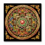 THANGKA PAINTING Mandala Art Canvas Painting|Traditional Mandala |Size|-13X13 Inches.d278